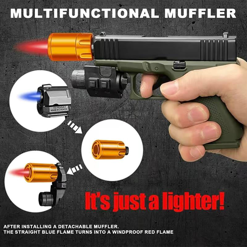 (Lighter Only (No Gas))Refillable Butane Lighter Windproof Torch Lighter for Cooking BBQ Camping & Daily Use Metal Gift with 2 Flame Modes Adjustable Jet Flame Fire Starter Kit,Fun, Creative, and Novel 2025 Lighter
