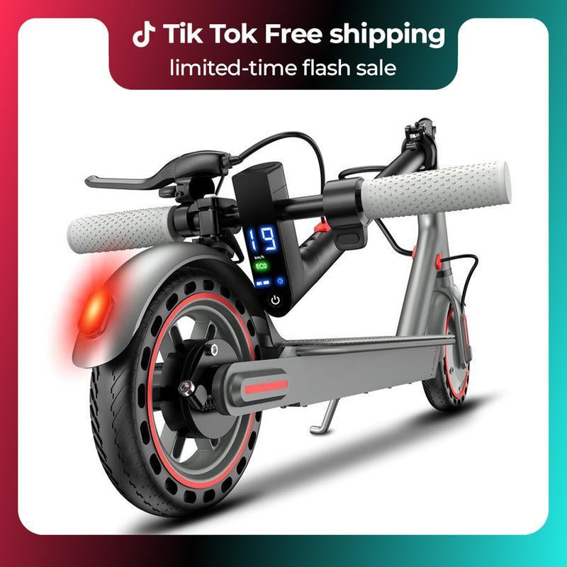 Foldable Electric Scooter, 8.5"Tires, up to 17/22 Miles Range, 350W Motor & 19 MPH Portable Folding Commuting Electric Scooter for Adults with Double Braking System and App