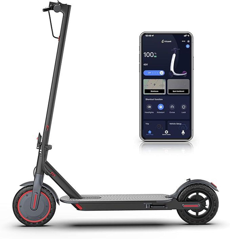 350W Motor Electric Scooter – 19 MPH Max Speed, 8.5" Honeycomb Solid Tires,12 Miles Range, Foldable Commuter Scooter with Dual Braking System & App Control E-Scooter