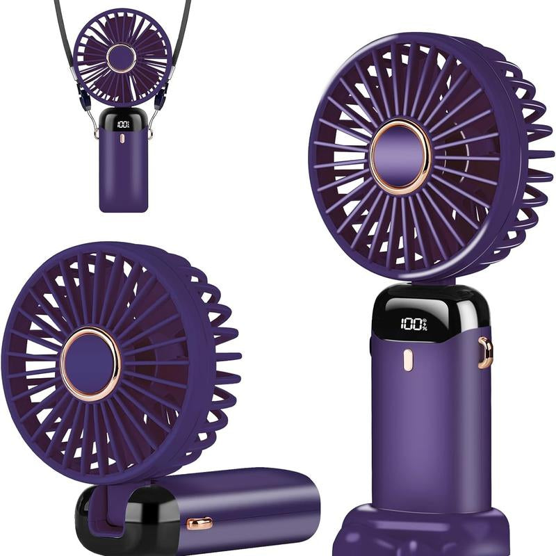 Portable Fan,4000Mah,180 Adjustable,5 Speedwind, Display Electricity in Real Time, Usbrechargeable Foldable Personal Fan