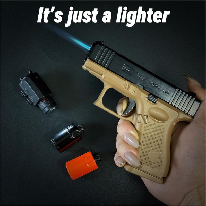 (Lighter Only (No Gas))Refillable Butane Lighter Windproof Torch Lighter for Cooking BBQ Camping & Daily Use Metal Gift with 2 Flame Modes Adjustable Jet Flame Fire Starter Kit,Fun, Creative, and Novel 2025 Lighter