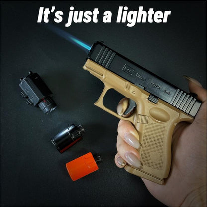(Lighter Only (No Gas))Refillable Butane Lighter Windproof Torch Lighter for Cooking BBQ Camping & Daily Use Metal Gift with 2 Flame Modes Adjustable Jet Flame Fire Starter Kit,Fun, Creative, and Novel 2025 Lighter