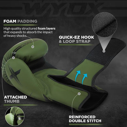 WYOX Boxing Gloves for Men & Women - Pro Boxing Training, Sparring, Maya Hide Leather, Muay Thai, MMA, Kickboxing Gloves, Durable & Breathable