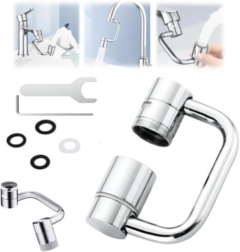 Rotatable Faucet Aerator Extension - for Effortless, All-Angle Control, Rotating Swivel Faucet Aerator Extender, Kitchen Bathroom Sink Faucets Sprayer Attachment with 2 Mode Splash(1Pc)