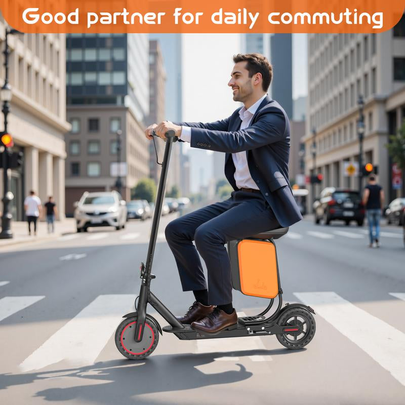Adult Electric Scooter – 19 MPH Maximum Speed, 350W Motor, Foldable Commuter Design with App Control, Seat, and Storage Bag