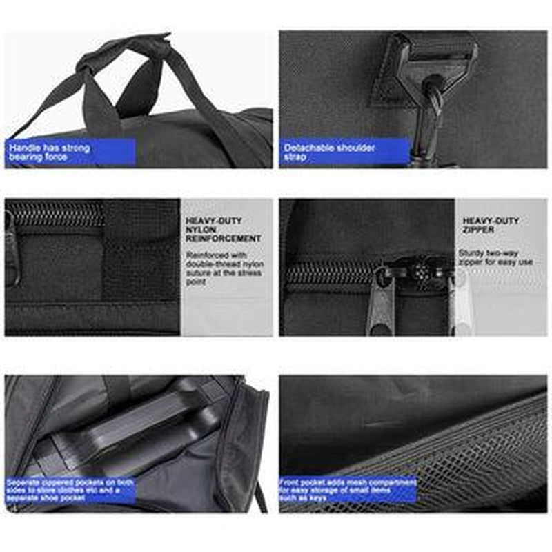 Waterproof Duffel Large Gym Bag with Shoe Compartment, Foldable Sport Duffle
