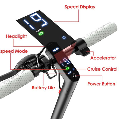 Foldable Electric Scooter, 8.5"Tires, up to 17/22 Miles Range, 350W Motor & 19 MPH Portable Folding Commuting Electric Scooter for Adults with Double Braking System and App