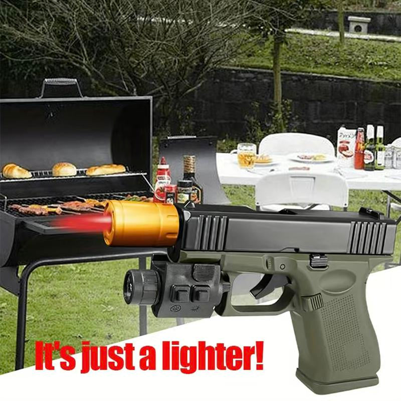 (Lighter Only (No Gas))Refillable Butane Lighter Windproof Torch Lighter for Cooking BBQ Camping & Daily Use Metal Gift with 2 Flame Modes Adjustable Jet Flame Fire Starter Kit,Fun, Creative, and Novel 2025 Lighter