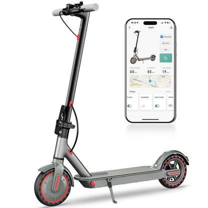 Foldable Electric Scooter, 8.5"Tires, up to 17/22 Miles Range, 350W Motor & 19 MPH Portable Folding Commuting Electric Scooter for Adults with Double Braking System and App