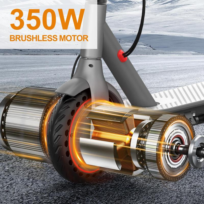 350W Motor Electric Scooter – 19 MPH Max Speed, 8.5" Honeycomb Solid Tires,12 Miles Range, Foldable Commuter Scooter with Dual Braking System & App Control E-Scooter
