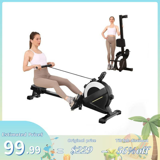 Home Rowing Machine by Hartwares: 77Lbs High-Resistance Magnetic Rower with 16 Quiet Resistance Levels,Lcd Monitor,App Compatibility,And Smooth Rowing Experience