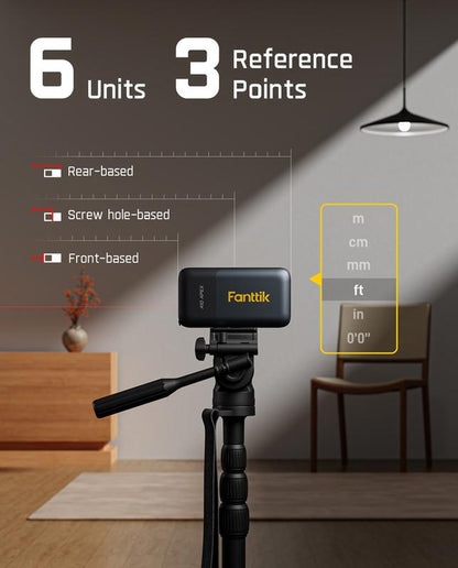 Fanttik A10 APEX 3-In-1 Digital Laser Tape Measure with HD Color Display, 165Ft Rechargeable Laser Measurement & 32Ft Green Cross Line Laser & 9.8Ft Tape, 6 Units, for Distance/Area/Volume/Leveling