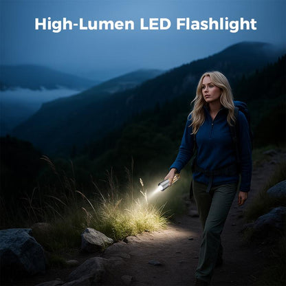 Rechargeable LED Flashlight with 360° Camping Lantern – Super Bright, Long Range Flashlight for Camping, Hiking, Emergencies, Outdoor Adventures, Home & Daily Use