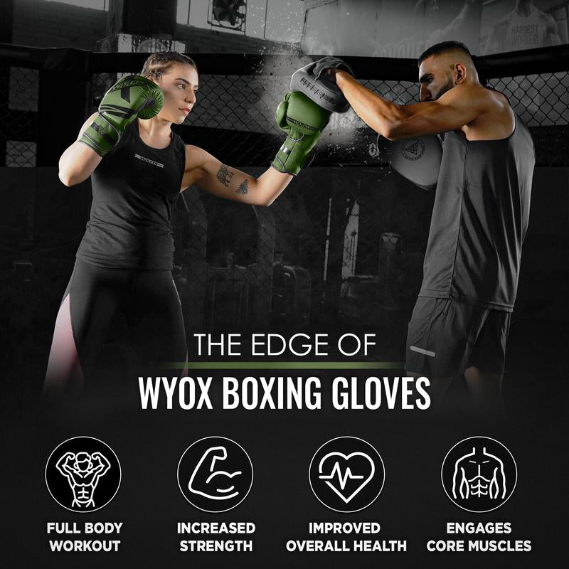 WYOX Boxing Gloves for Men & Women - Pro Boxing Training, Sparring, Maya Hide Leather, Muay Thai, MMA, Kickboxing Gloves, Durable & Breathable