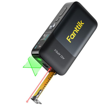 Fanttik A10 APEX 3-In-1 Digital Laser Tape Measure with HD Color Display, 165Ft Rechargeable Laser Measurement & 32Ft Green Cross Line Laser & 9.8Ft Tape, 6 Units, for Distance/Area/Volume/Leveling