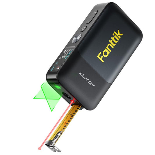 Fanttik A10 APEX 3-In-1 Digital Laser Tape Measure with HD Color Display, 165Ft Rechargeable Laser Measurement & 32Ft Green Cross Line Laser & 9.8Ft Tape, 6 Units, for Distance/Area/Volume/Leveling