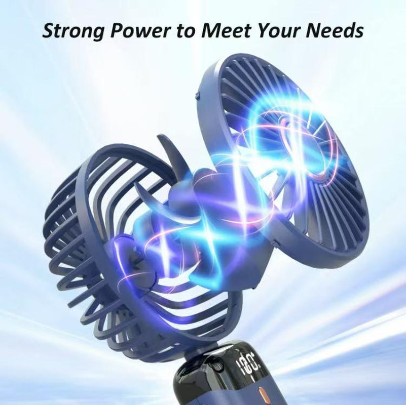 Portable Fan,4000Mah,180 Adjustable,5 Speedwind, Display Electricity in Real Time, Usbrechargeable Foldable Personal Fan