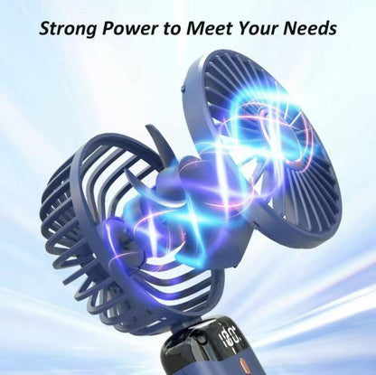 Portable Fan,4000Mah,180 Adjustable,5 Speedwind, Display Electricity in Real Time, Usbrechargeable Foldable Personal Fan