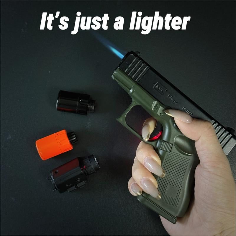 (Lighter Only (No Gas))Refillable Butane Lighter Windproof Torch Lighter for Cooking BBQ Camping & Daily Use Metal Gift with 2 Flame Modes Adjustable Jet Flame Fire Starter Kit,Fun, Creative, and Novel 2025 Lighter