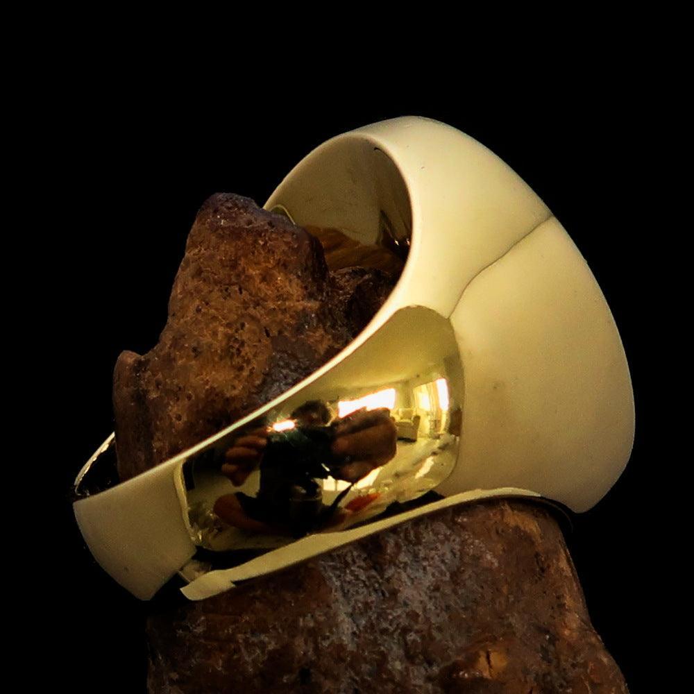 Excellent crafted oval Men's red Vampire Skull Ring - solid Brass-2