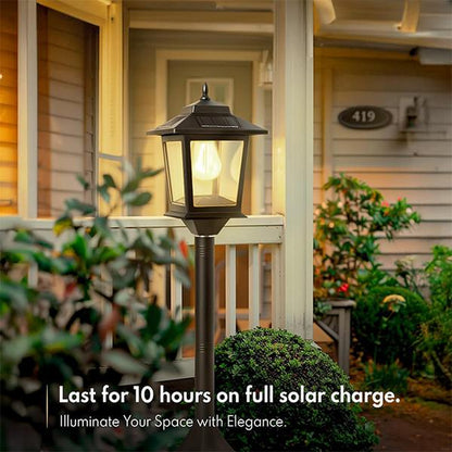 [2 Pack] 63" Solar Lamp Post, Outdoor Lights Waterproof, Patio Pole Light, Floor Lamp for Deck Porch Pathway Backyard Garden, Warm White, Replaceable Bulb, Landscape Lighting