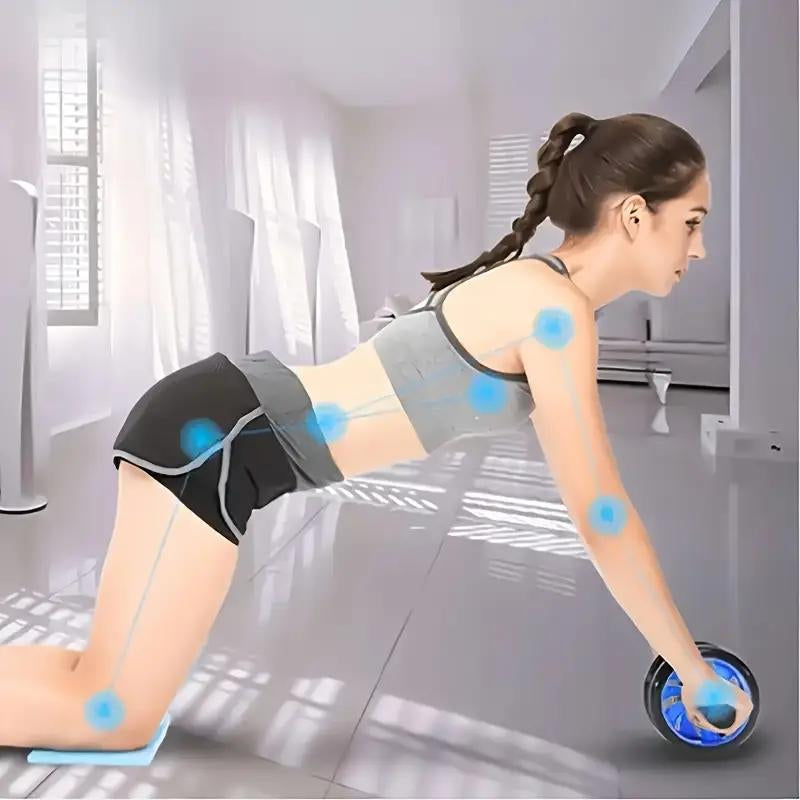 Ab Roller Wheel Workout Equipment, Abdominal Fitness Wheel for Core Muscle Training, Home Gym Exercise Roller for Abs, Arms & Back Strengthening Independence Day Tiktokshopbacktoschool，Tummy Exercise Equipment