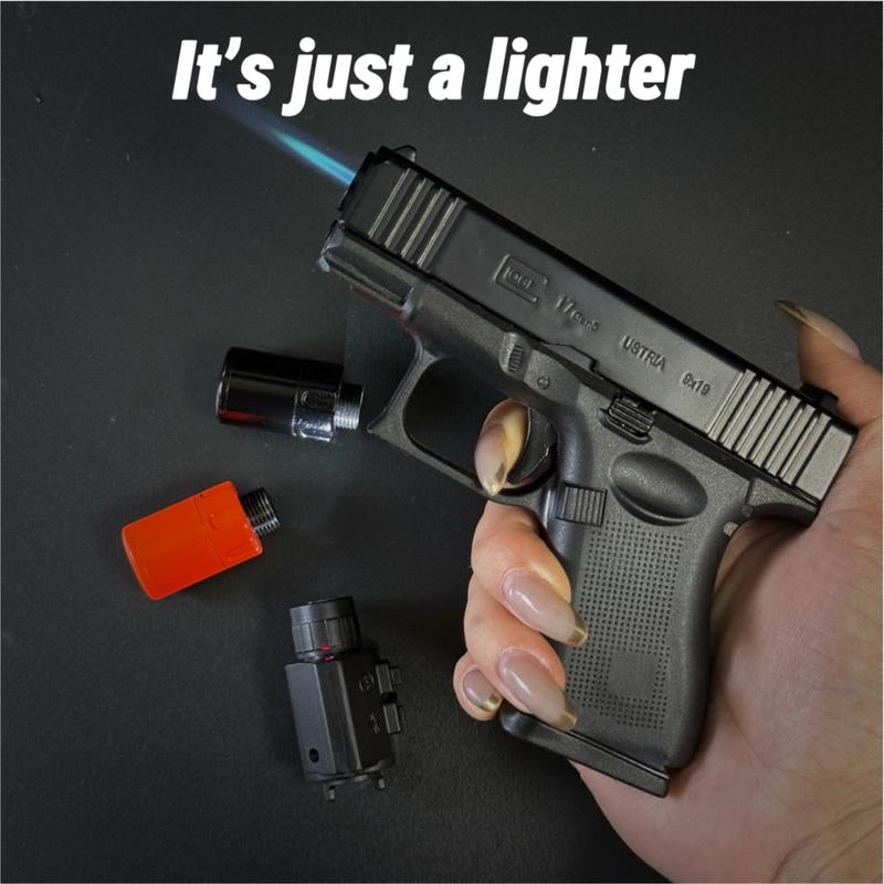 (Lighter Only (No Gas))Refillable Butane Lighter Windproof Torch Lighter for Cooking BBQ Camping & Daily Use Metal Gift with 2 Flame Modes Adjustable Jet Flame Fire Starter Kit,Fun, Creative, and Novel 2025 Lighter