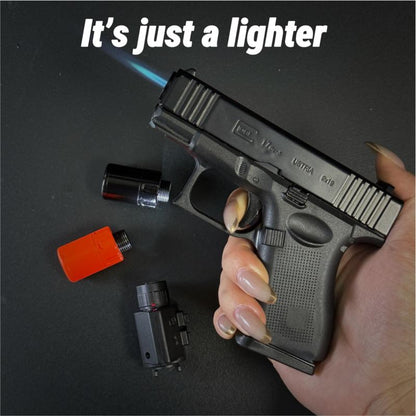(Lighter Only (No Gas))Refillable Butane Lighter Windproof Torch Lighter for Cooking BBQ Camping & Daily Use Metal Gift with 2 Flame Modes Adjustable Jet Flame Fire Starter Kit,Fun, Creative, and Novel 2025 Lighter