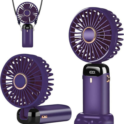 Portable Fan,4000Mah,180 Adjustable,5 Speedwind, Display Electricity in Real Time, Usbrechargeable Foldable Personal Fan