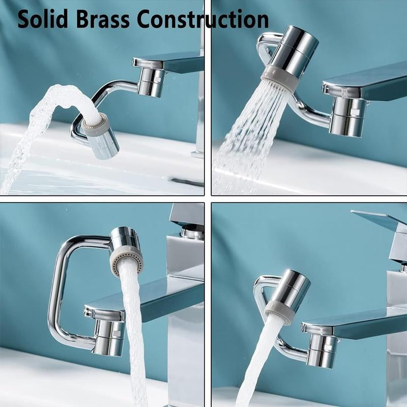 Rotatable Faucet Aerator Extension - for Effortless, All-Angle Control, Rotating Swivel Faucet Aerator Extender, Kitchen Bathroom Sink Faucets Sprayer Attachment with 2 Mode Splash(1Pc)