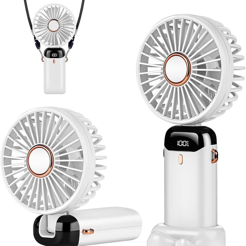 Portable Fan,4000Mah,180 Adjustable,5 Speedwind, Display Electricity in Real Time, Usbrechargeable Foldable Personal Fan