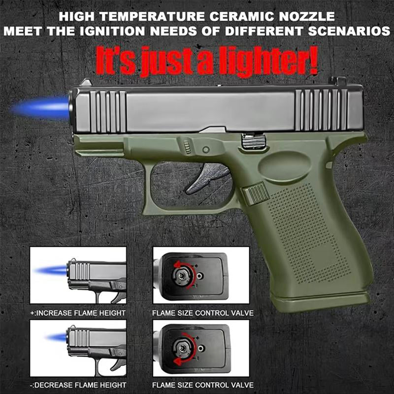 (Lighter Only (No Gas))Refillable Butane Lighter Windproof Torch Lighter for Cooking BBQ Camping & Daily Use Metal Gift with 2 Flame Modes Adjustable Jet Flame Fire Starter Kit,Fun, Creative, and Novel 2025 Lighter