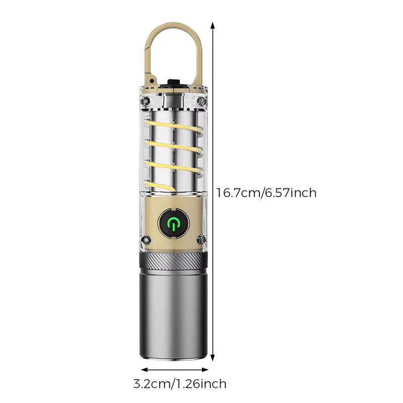 Rechargeable LED Flashlight with 360° Camping Lantern – Super Bright, Long Range Flashlight for Camping, Hiking, Emergencies, Outdoor Adventures, Home & Daily Use