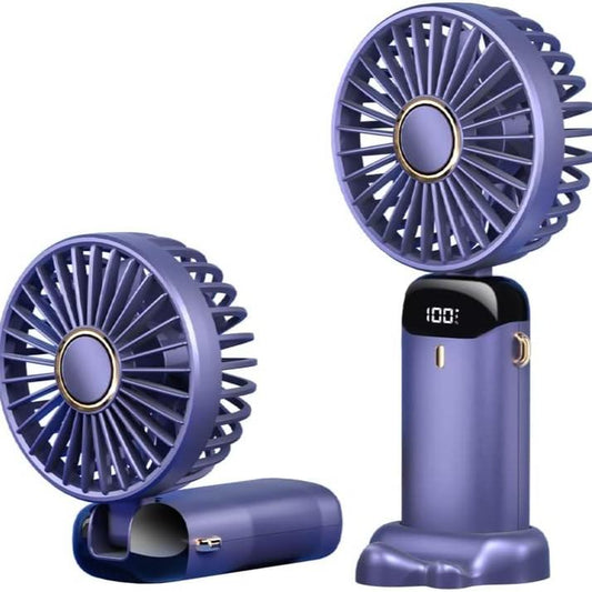 Portable Fan,4000Mah,180 Adjustable,5 Speedwind, Display Electricity in Real Time, Usbrechargeable Foldable Personal Fan