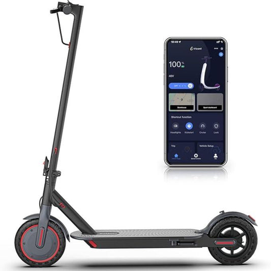 Adult Electric Scooter – 19 MPH Maximum Speed, 350W Motor, Foldable Commuter Design with App Control, Seat, and Storage Bag