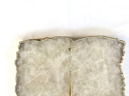 Large White Agate Wall Clock/Personalised Momento/10"x15"-2